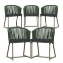 Ver imagem 1 de 5 Cadeiras de Jantar Área Noronha em Alumínio com Pintura Fendi Corda Náutica E11 Trama Original