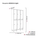 Ver imagem 4 de Armário Locker Guarda Volume Aço Light 6 Portas 103,5x179,5cm Cinza