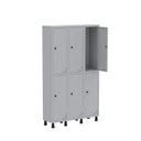 Ver imagem 3 de Armário Locker Guarda Volume Aço Light 6 Portas 103,5x179,5cm Cinza