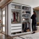 Ver imagem 2 de Closet Solteiro 100% MDF BP 159,5cm 3 Gavetas Monreale Branco
