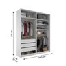 Closet Solteiro 100% Mdf Bp 159,5cm 3 Gavetas Monreale - 6