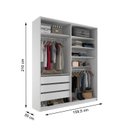 Ver imagem 6 de Closet Solteiro 100% Mdf Bp 159,5cm 3 Gavetas Monreale