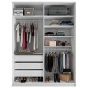 Ver imagem 4 de Closet Solteiro 100% MDF BP 159,5cm 3 Gavetas Monreale Branco