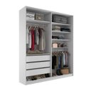 Ver imagem 3 de Closet Solteiro 100% MDF BP 159,5cm 3 Gavetas Monreale Branco