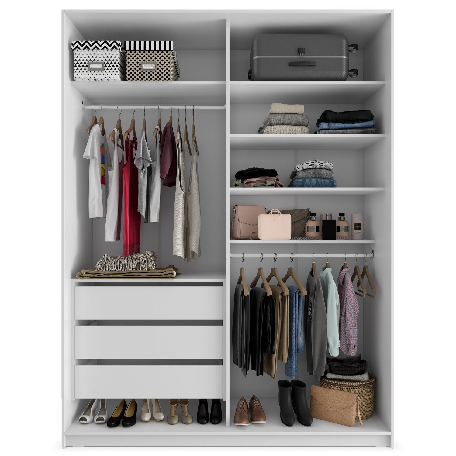 Closet Solteiro 100% Mdf Bp 159,5cm 3 Gavetas Monreale - 4