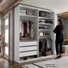 Closet Solteiro 100% Mdf Bp 159,5cm 3 Gavetas Monreale - 2