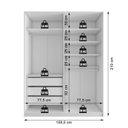 Ver imagem 5 de Closet Solteiro 100% Mdf Bp 159,5cm 3 Gavetas Monreale