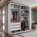 Ver imagem 1 de Closet Solteiro 100% MDF BP 159,5cm 3 Gavetas Monreale Branco