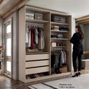 Ver imagem 2 de Closet Solteiro 100% Mdf Bp 159,5cm 3 Gavetas Monreale