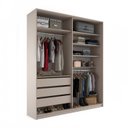 Ver imagem 4 de Closet Solteiro 100% Mdf Bp 159,5cm 3 Gavetas Monreale