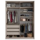 Ver imagem 3 de Closet Solteiro 100% MDF BP 159,5cm 3 Gavetas Monreale Bege