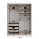 Ver imagem 5 de Closet Solteiro 100% Mdf Bp 159,5cm 3 Gavetas Monreale
