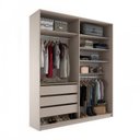 Ver imagem 4 de Closet Solteiro 100% MDF BP 159,5cm 3 Gavetas Monreale Bege