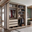 Ver imagem 1 de Closet Solteiro 100% MDF BP 159,5cm 3 Gavetas Monreale Bege