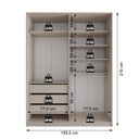 Ver imagem 5 de Closet Solteiro 100% MDF BP 159,5cm 3 Gavetas Monreale Bege
