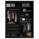 Ver imagem 4 de Closet Solteiro 100% MDF BP 159,5cm 3 Gavetas Monreale Cinza/Preto