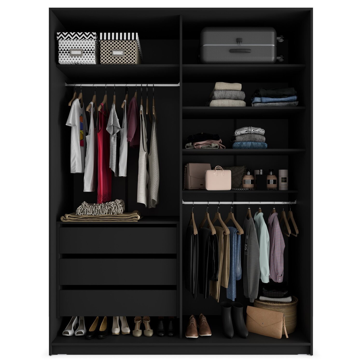 Closet Solteiro 100% Mdf Bp 159,5cm 3 Gavetas Monreale - 4