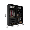 Ver imagem 6 de Closet Solteiro 100% Mdf Bp 159,5cm 3 Gavetas Monreale