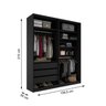 Closet Solteiro 100% Mdf Bp 159,5cm 3 Gavetas Monreale - 6