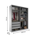 Ver imagem 6 de Closet Solteiro 100% Mdf Bp 159,5cm 3 Gavetas Monreale