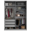 Ver imagem 4 de Closet Solteiro 100% Mdf Bp 159,5cm 3 Gavetas Monreale