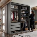 Ver imagem 2 de Closet Solteiro 100% Mdf Bp 159,5cm 3 Gavetas Monreale