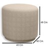 Puff Orgânico Beatriz Boucle Elegante Luxuoso Redondo - 7 Decor Bege - 4