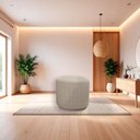 Ver imagem 2 de Puff Orgânico Beatriz Boucle Elegante Luxuoso Redondo - 7 Decor Bege
