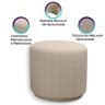 Puff Orgânico Beatriz Boucle Elegante Luxuoso Redondo - 7 Decor Bege - 3
