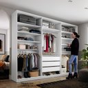 Ver imagem 3 de Closet Casal 100% MDF BP 237cm 3 Gavetas Monreale Branco