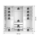 Ver imagem 5 de Closet Casal 100% MDF BP 237cm 3 Gavetas Monreale Branco