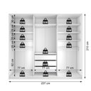 Ver imagem 5 de Closet Casal 100% Mdf Bp 237cm 3 Gavetas Monreale
