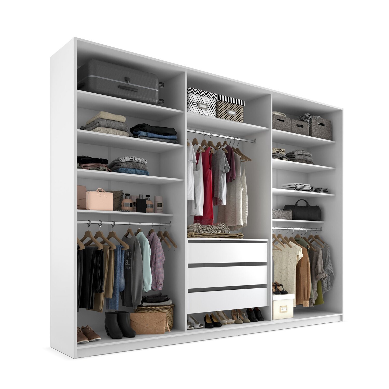 Closet Casal 100% Mdf Bp 237cm 3 Gavetas Monreale - 3