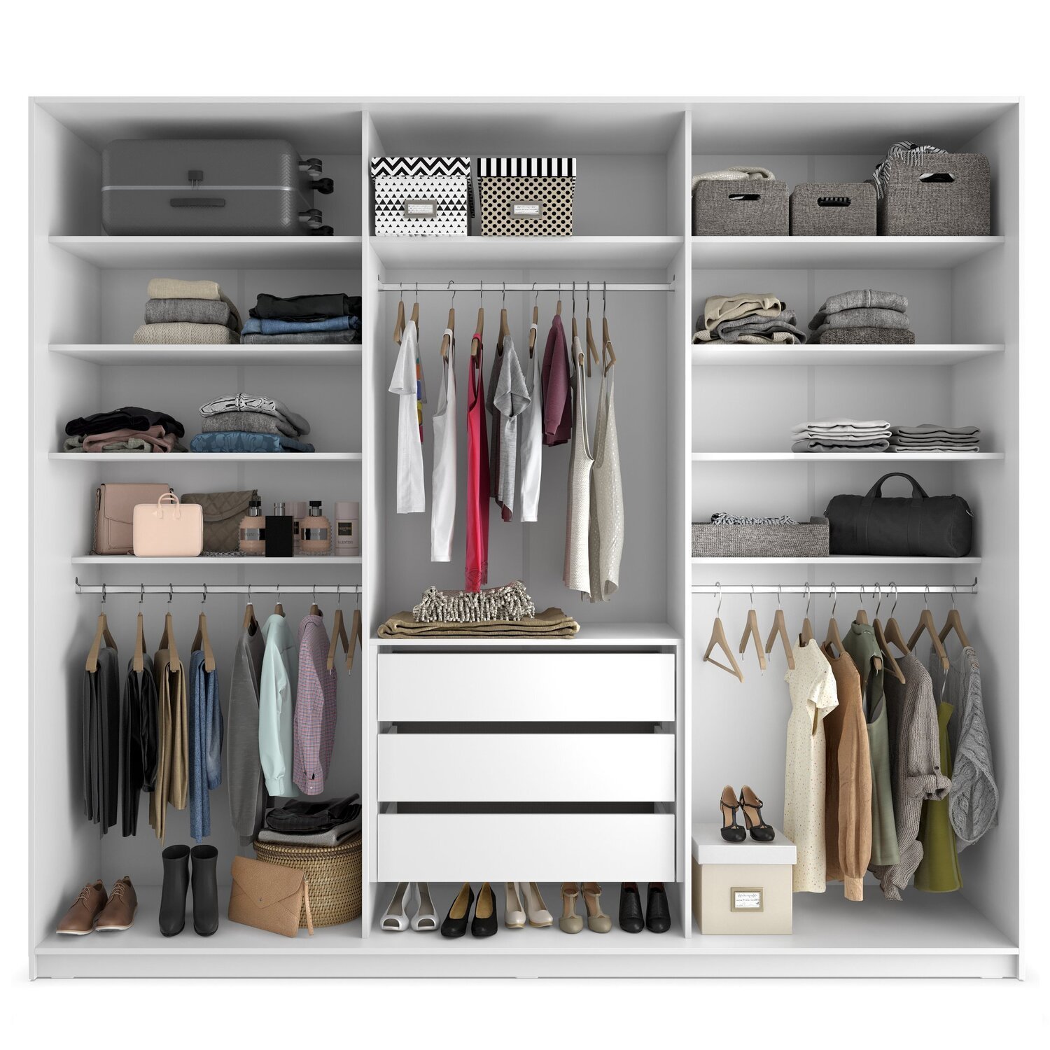 Closet Casal 100% Mdf Bp 237cm 3 Gavetas Monreale - 4