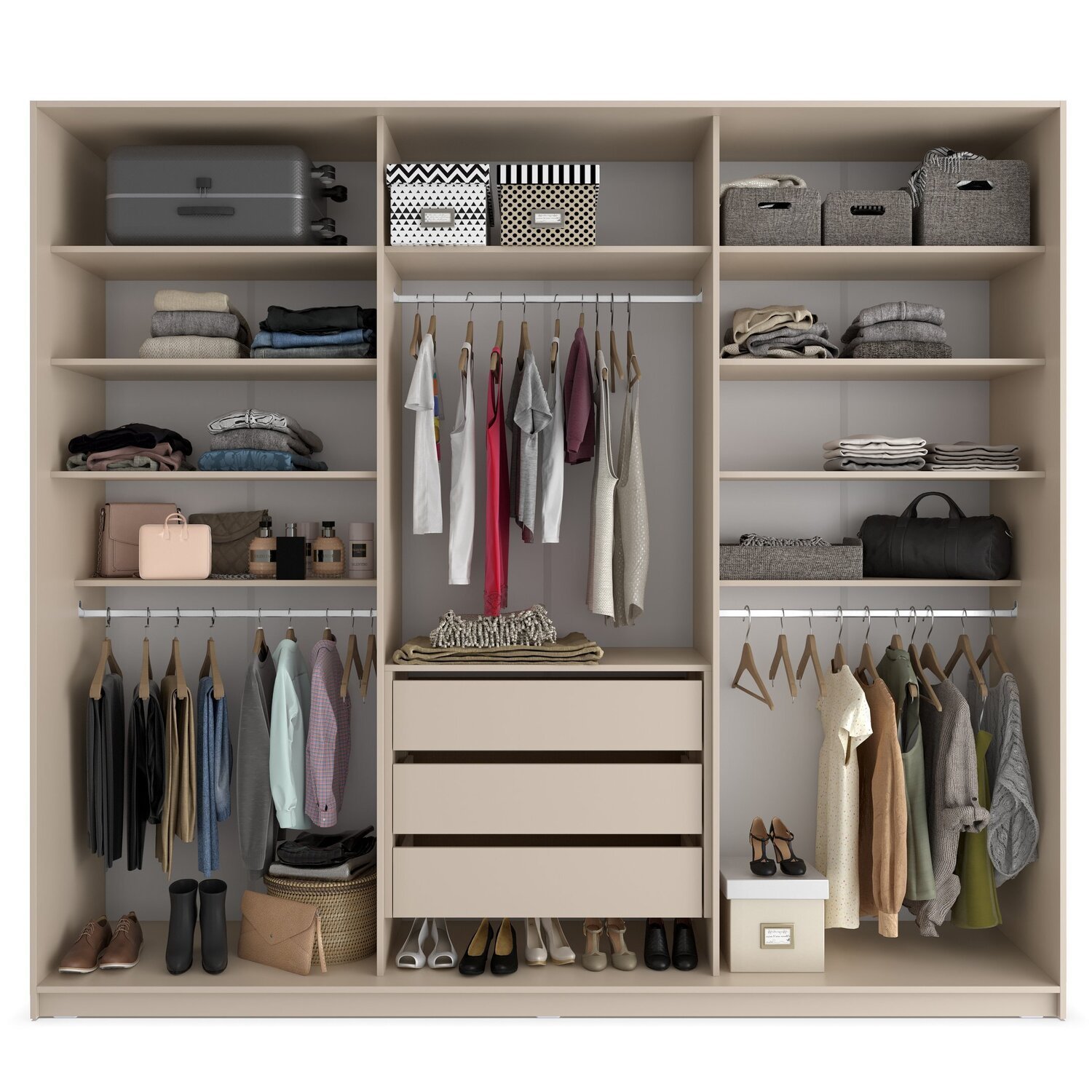 Closet Casal 100% Mdf Bp 237cm 3 Gavetas Monreale - 4