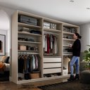 Ver imagem 2 de Closet Casal 100% Mdf Bp 237cm 3 Gavetas Monreale