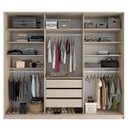 Ver imagem 4 de Closet Casal 100% MDF BP 237cm 3 Gavetas Monreale Bege