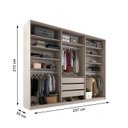 Ver imagem 6 de Closet Casal 100% Mdf Bp 237cm 3 Gavetas Monreale