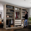 Ver imagem 2 de Closet Casal 100% MDF BP 237cm 3 Gavetas Monreale Bege