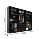 Ver imagem 6 de Closet Casal 100% MDF BP 237cm 3 Gavetas Monreale Preto