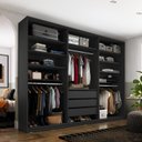Ver imagem 1 de Closet Casal 100% MDF BP 237cm 3 Gavetas Monreale Preto