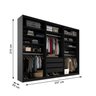 Closet Casal 100% Mdf Bp 237cm 3 Gavetas Monreale - 6