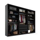 Ver imagem 3 de Closet Casal 100% MDF BP 237cm 3 Gavetas Monreale Preto