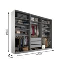 Ver imagem 6 de Closet Casal 100% MDF BP 237cm 3 Gavetas Monreale Preto/Cinza