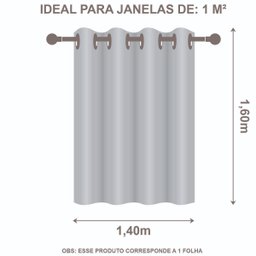 Cortina Folha Blackout Pvc 1,40m X 1,60m Uma Parte Bloqueia Luz Sala Quarto Prática Bege - 4