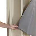 Ver imagem 2 de Cortina Folha Blackout Pvc 1,40m X 1,60m Uma Parte Bloqueia Luz Sala Quarto Prática Bege