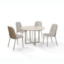 Ver imagem 2 de Conjunto Sala de Jantar Mesa com 4 Cadeiras California Marrom/Champagne