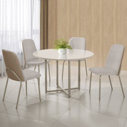 Conjunto Sala de Jantar Mesa com 4 Cadeiras California - 1
