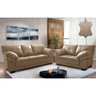 Conjunto Sofá de Couro Legítimo 3 e 2 Lugares Cama inBox Monterrey 2,10x1,60m Bege - 1