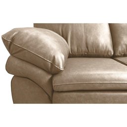 Conjunto Sofá de Couro Legítimo 3 e 2 Lugares Cama inBox Monterrey 2,10x1,60m Bege - 7 Conjunto Sofá de Couro Legítimo 3 e 2 Lugares Cama inBox Monterrey 2,10x1,60m Bege - 7
